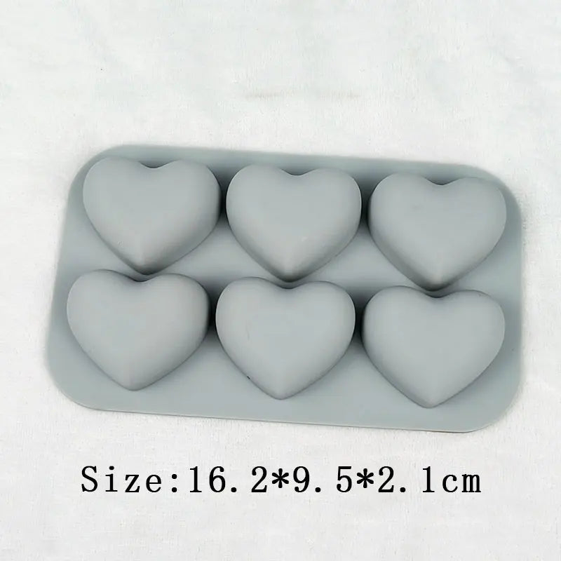 Valentine's Heart Silicone Baking Mold - Multi-Color Love Chocolate Candy Biscuit Ice