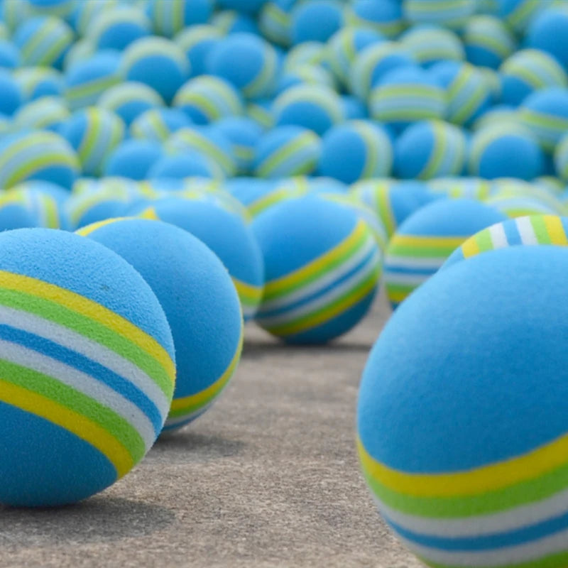 10pcs Foam Rainbow Stripe Golf Practice Balls 38mm Indoor Swing Aids