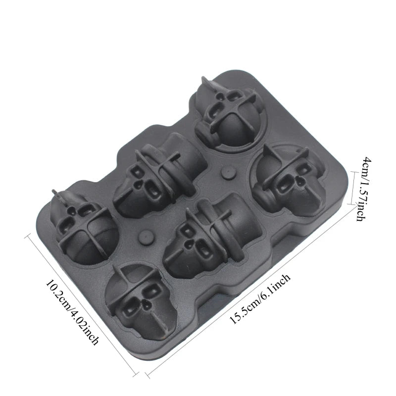 10-Grid Skull Ice Cube Mold for Halloween Kitchen Baking Reusable Silicone DIY Tool