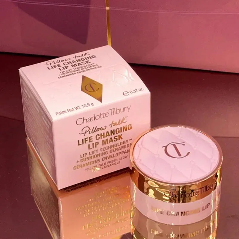 Lip Mask with Pink Tones & Strawberry Flavor – Hydrating, Wrinkle-Reducing Ice Cream Texture