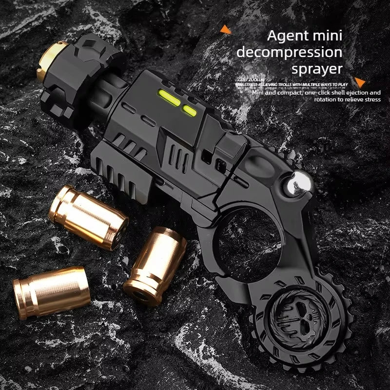 Mini Finger Spinning Top EDC Desk Gadget Stress Relief Toy Set - Alloy Pistol Style