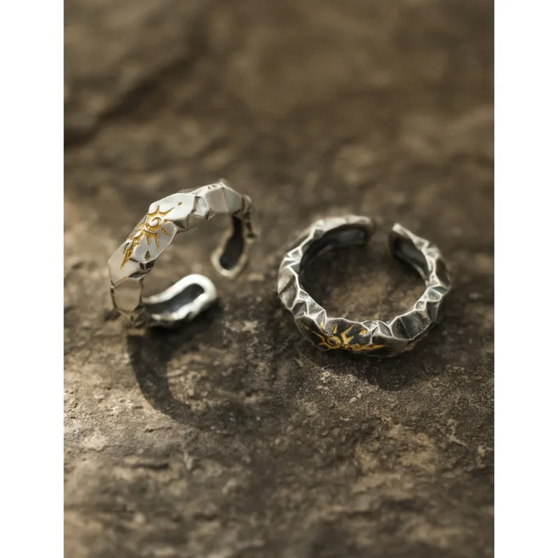 Adjustable Wishing Stone Totem Ring - Stainless Steel Punk Jewelry for Men Women