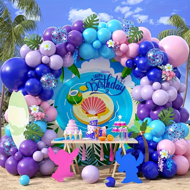 114pcs Ocean-Themed Latex Balloon Kit for Party Birthday Home Decor
