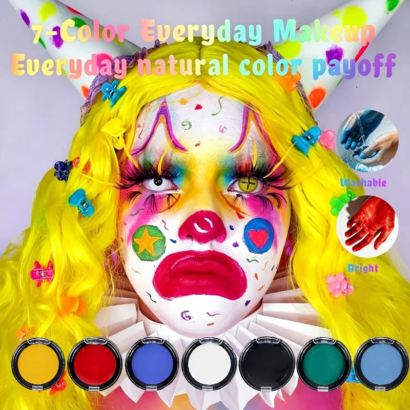 12-Color Water-Based Cream Body & Face Paint Set with Color-Changing Effect