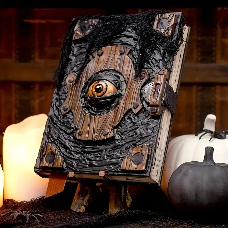 Spooky Devil Eye Halloween Decor Gothic Book Curse Prop for Haunted House
