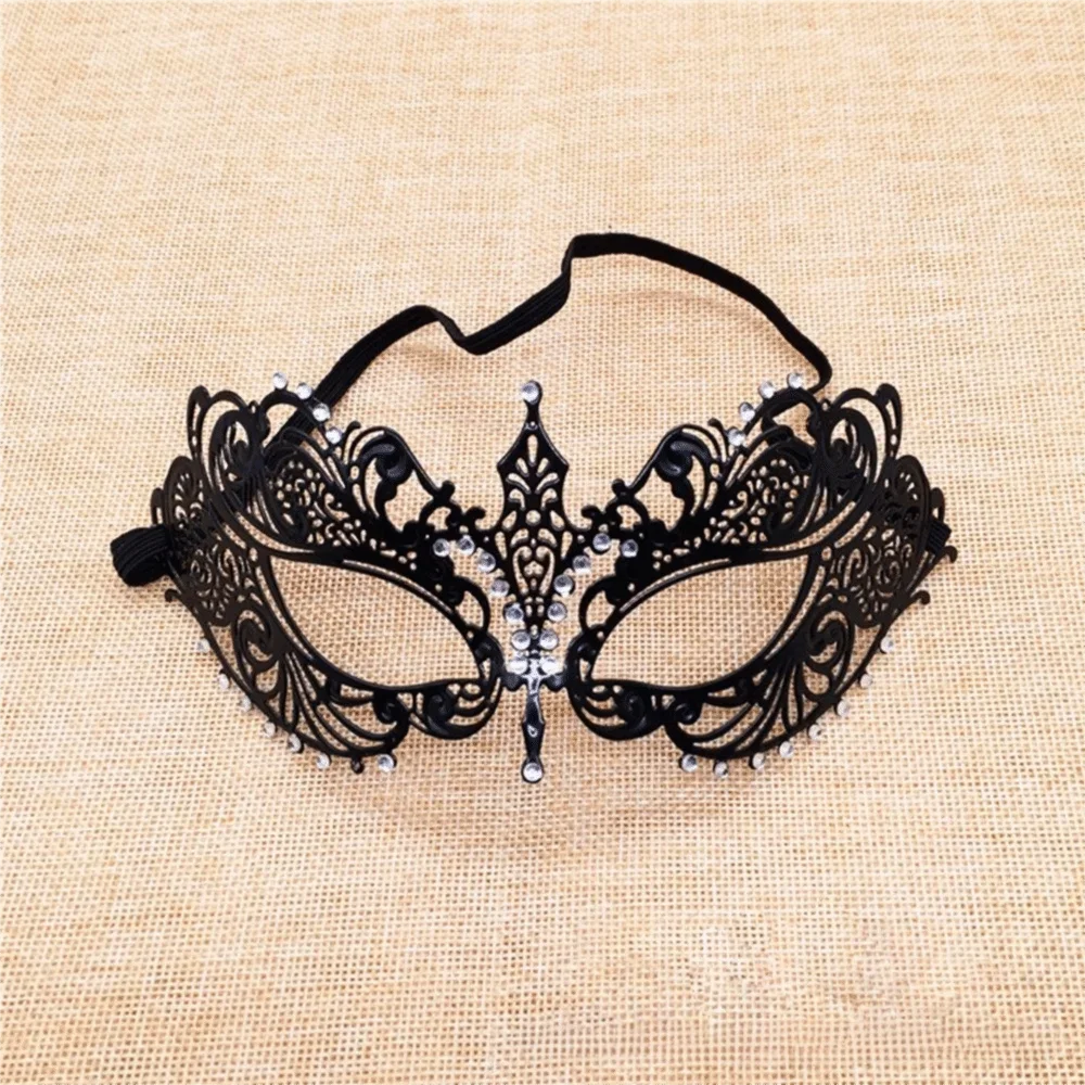 Black Gold Skull Metal Mask for Halloween Masquerade Party - Venetian Half Face Mask