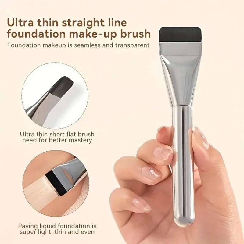 Ultrathin Flat Foundation Brush for Liquid Makeup Primer Concealer Blending