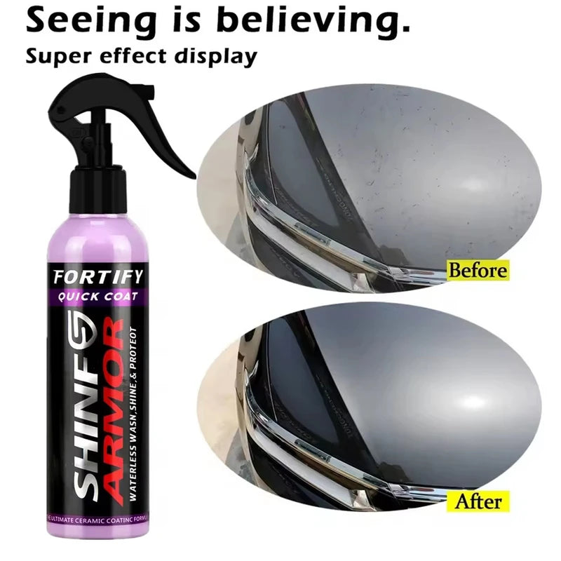 Waterless Ceramic Car Wax Spray | Hydrophobic Coating & Polish for Cars & Boats