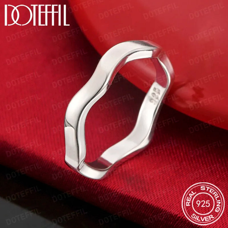 Sterling Silver Winding Ring for Women & Men Wedding Engagement Jewelry