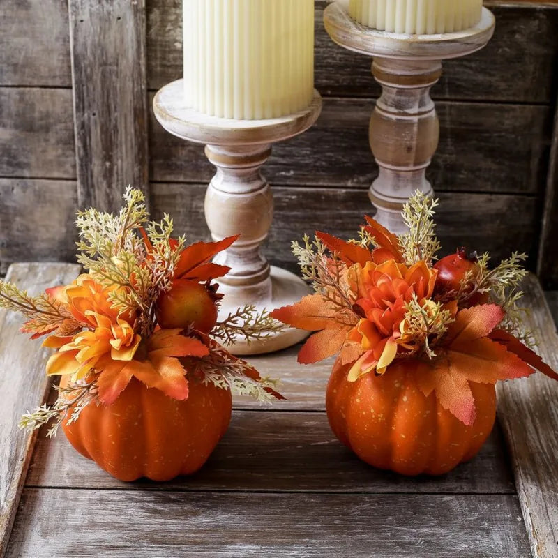Artificial Pumpkin Decor for Fall Halloween Thanksgiving - Chrysanthemum Details