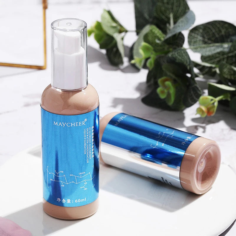 Hydrating Liquid Foundation with Hyaluronic Acid - Brightening & Concealer for Dry Skin, 60ML