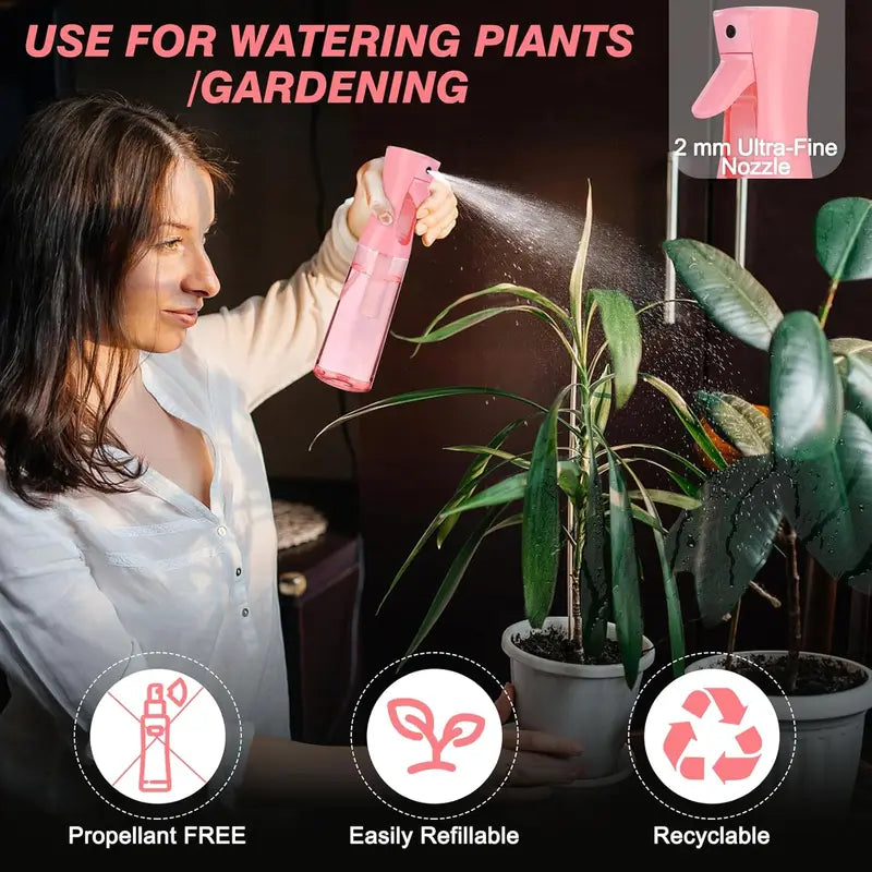 200ml Refillable Spray Bottle for Garden, Hairdressing & Industry - Continuous Mist