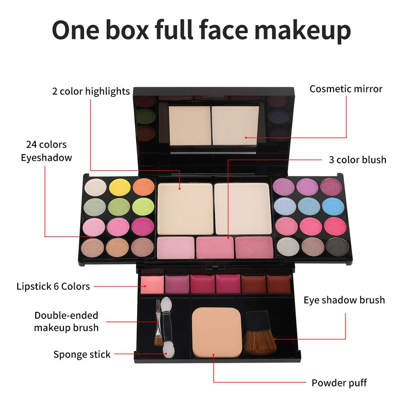 35 Color Pearl Eyeshadow Palette - Nude Makeup Set for Women