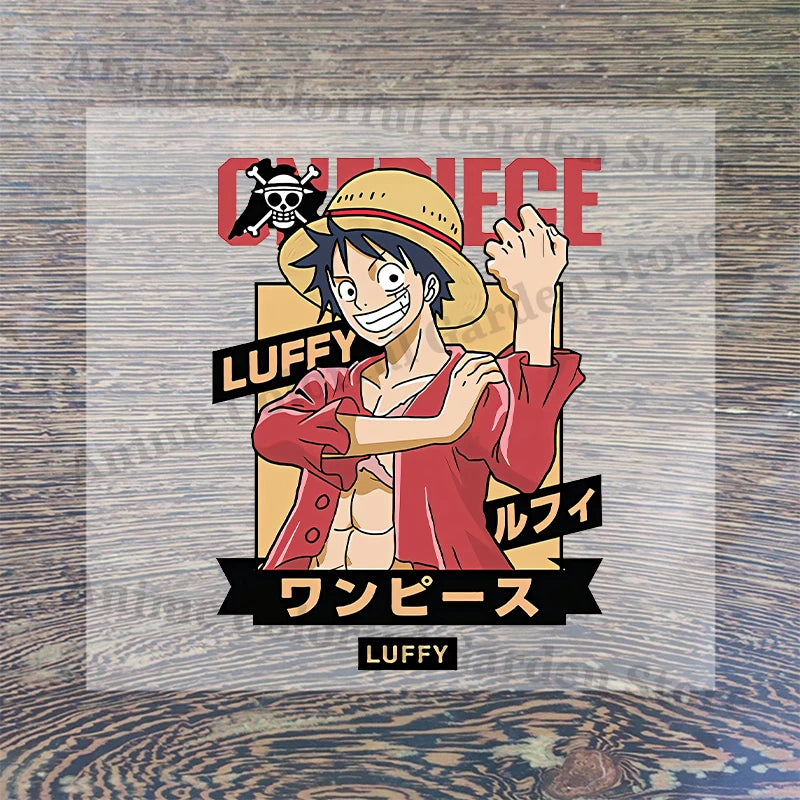 Anime One Piece Iron-On Patches for Clothing DIY Heat Transfer Vinyl Stickers