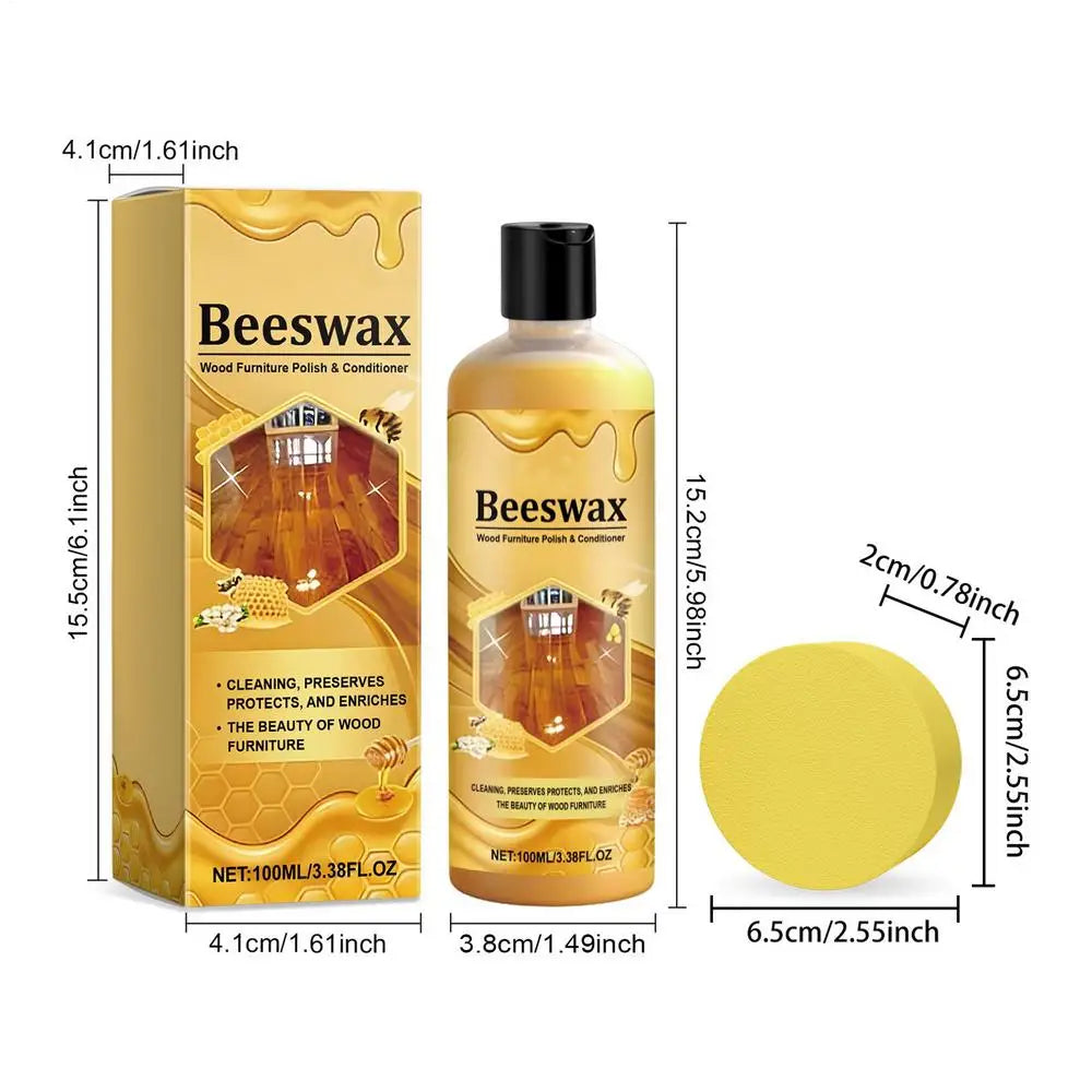 Wood Finish Wax Paste - 100ml Long-Lasting Shine & Dust Remover for Furniture Cabinets
