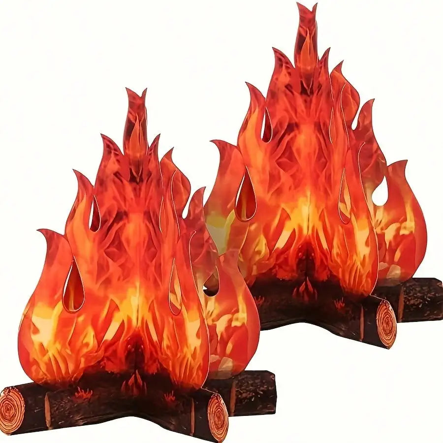 Halloween Fire Cardboard Bonfire Centerpiece - Reusable 12x11 Inch Decor