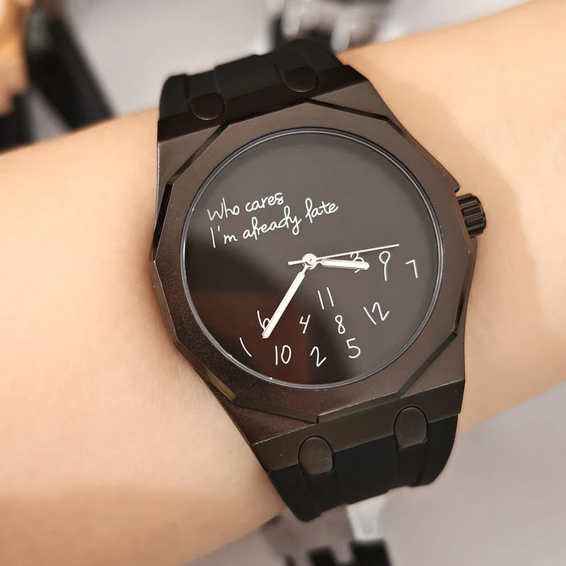 Luxury Octagon Watch Case with Silicone Strap Waterproof Men's Dial Watch