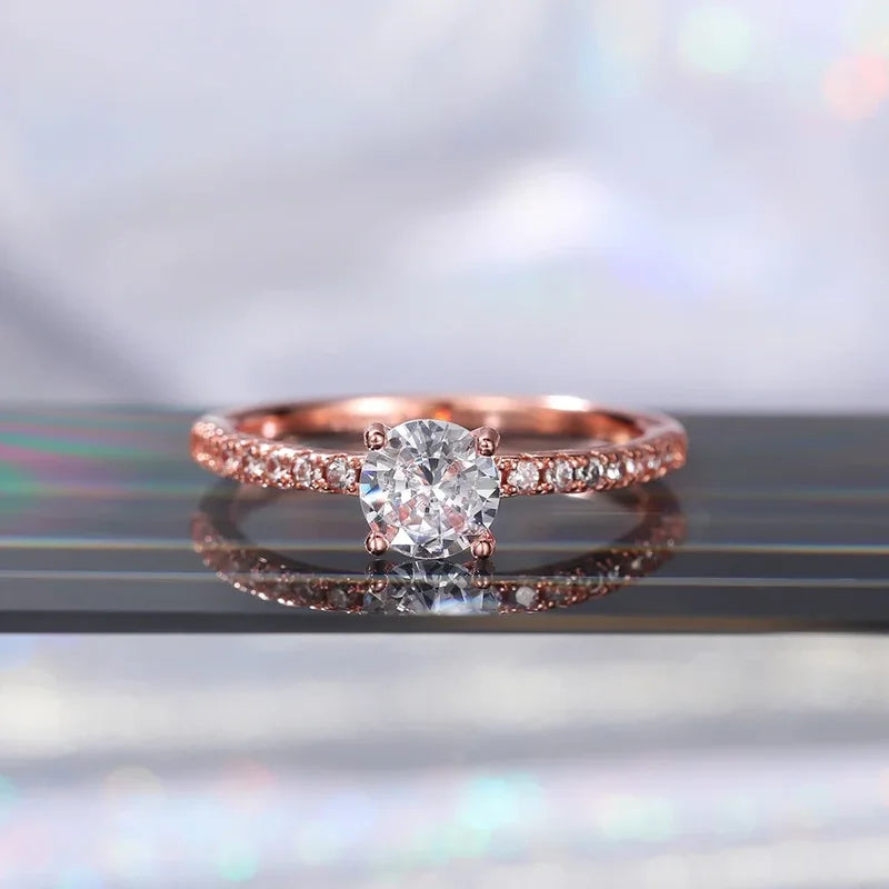 Elegant Women’s Wedding Band Eternity Ring with Zirconia - Thin, Luxurious Jewelry