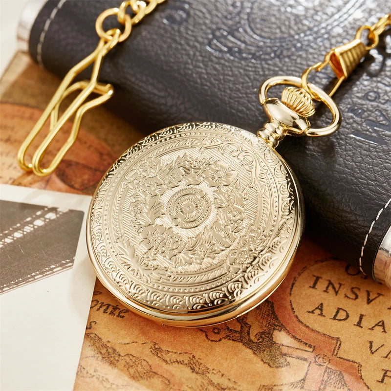 Retro Roman Numerals Pocket Watch Necklace Case - Steampunk Style, Multi Color