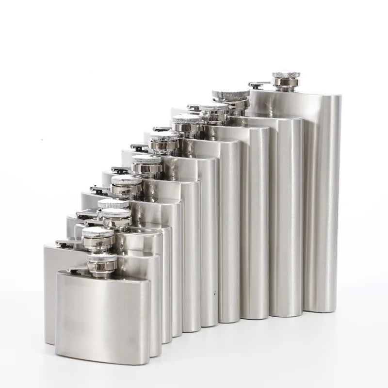 Portable Stainless Steel Hip Flask 5-18oz for Liquor Wine & Spirits - Outdoor Bar