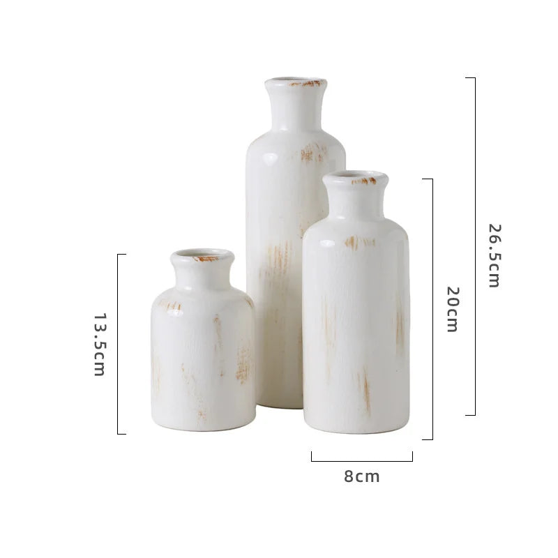 Nordic Style Ceramic Vase Set - Modern Minimalist Flower Holders for Home Decor