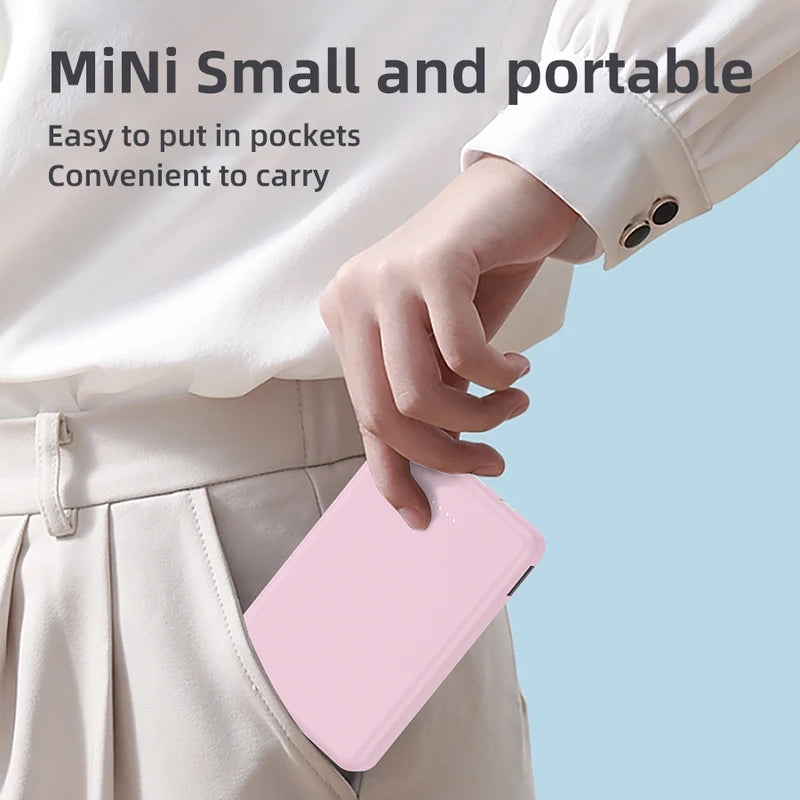 Portable Power Bank 5000mAh with LED Display, Multiple Charging Cords