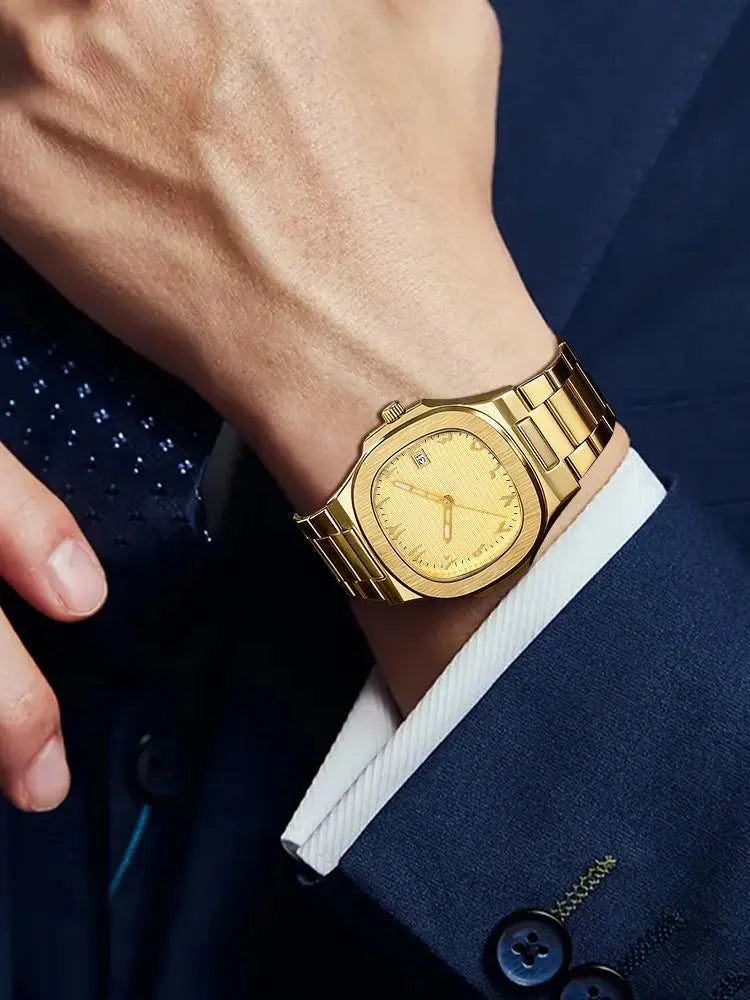 Men's Minimalist Round Quartz Watch Set with Alloy Band for Daily & Formal Wear