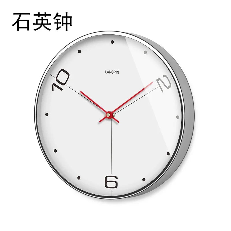 Large Modern Wall Clock for Living Room Bedroom Office - Metal Design