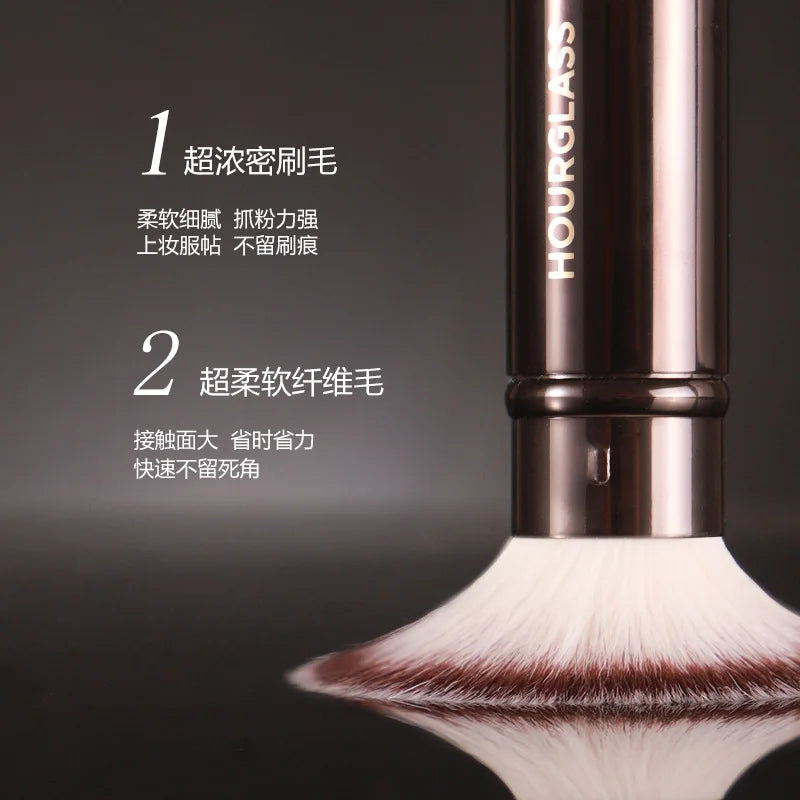 Double-Ended Makeup Brush Set - Foundation Powder Cosmetic Tool with Metal Handle and Case