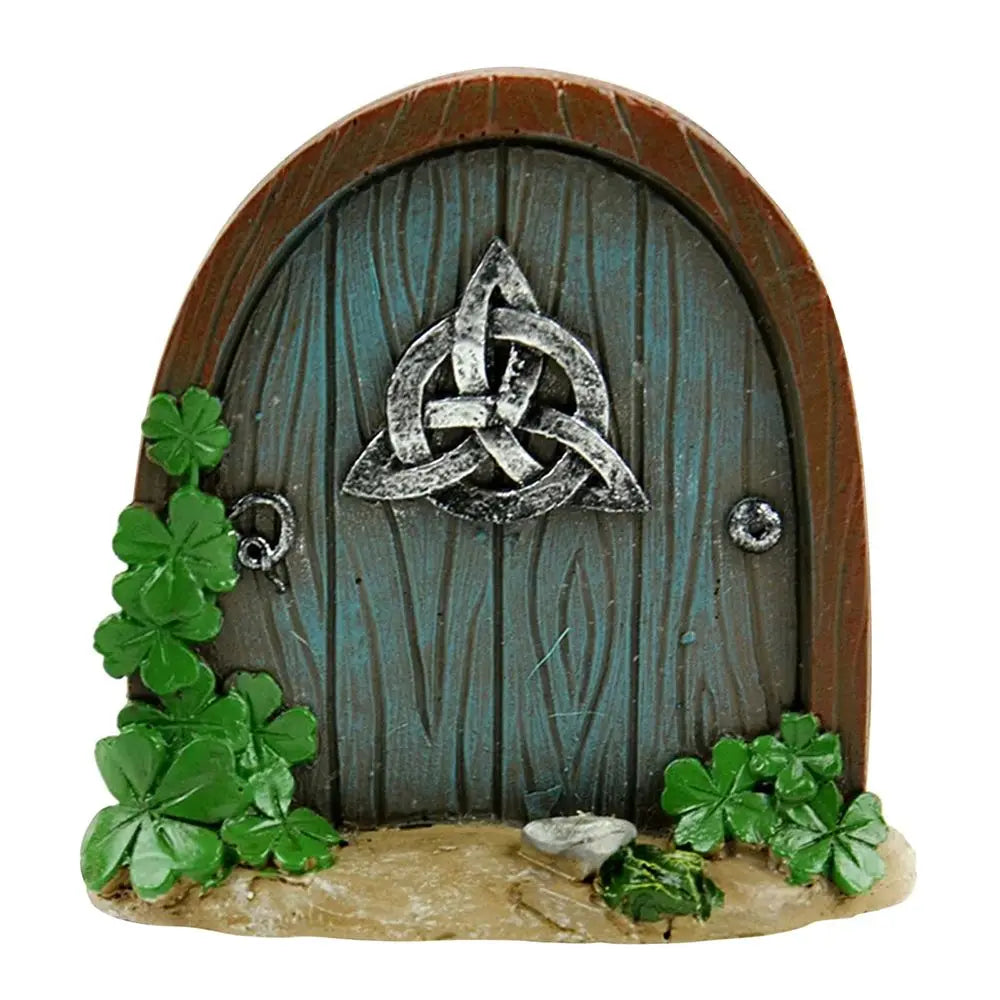 Miniature Fairy Garden Door Figurine for Outdoor Yard & Tree Decor - Weatherproof Wood