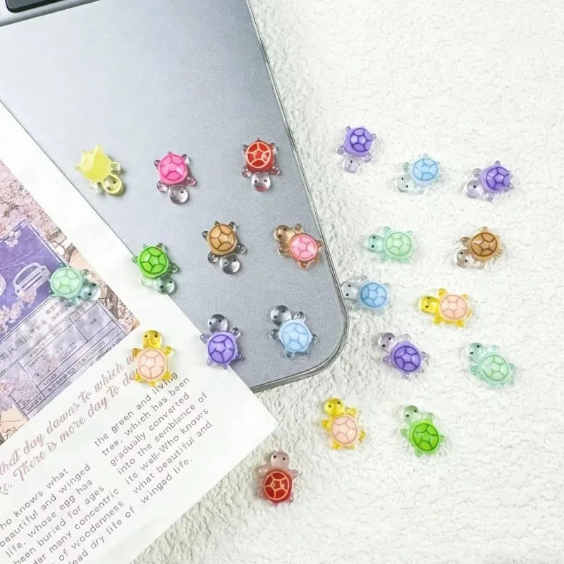 Mini Resin Glow in The Night Turtle Figurines for Fairy Gardens and DIY Decor - 10pcs