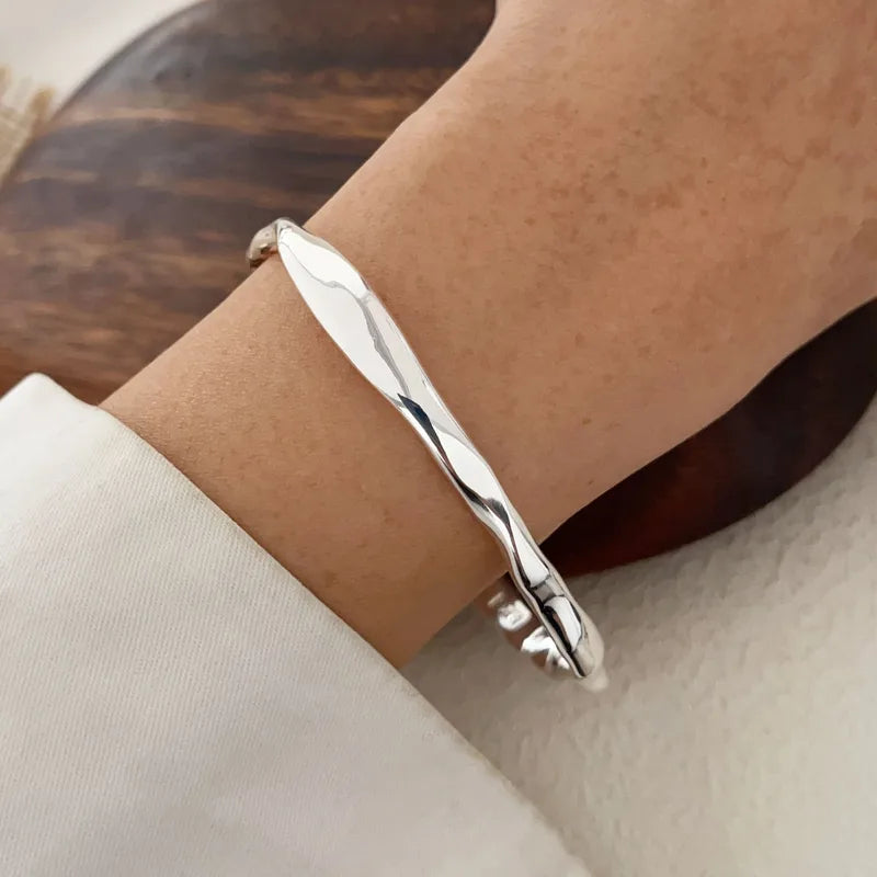 Solid Sterling Silver Bracelet for Women Men Vintage Handmade Birthday Gift