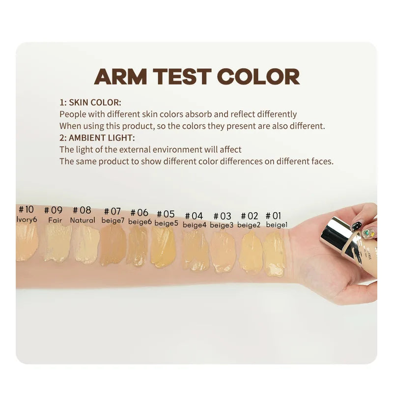 Oil-Control Long-Lasting Foundation Cream with Buildable Coverage for Sweat-Proof, Non-Fading Facial Makeup