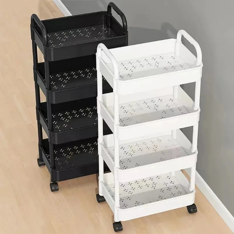5-Tier Mobile Kitchen Storage Shelf - Slim Rolling Trolley for Snacks & Fruits