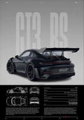 Minimalist Sports Car Wall Art Canvas Print - 911 GT3 RS & 718 GT4 RS Poster