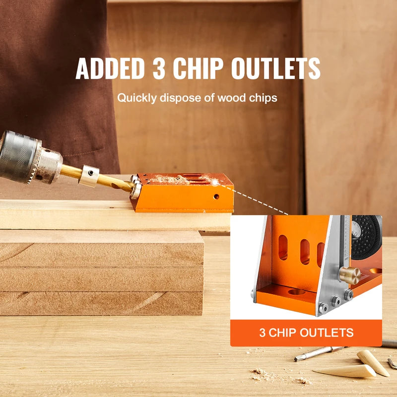 30-Piece Pocket Hole Jig Kit for Woodworking with Adjustable System and Step Drills