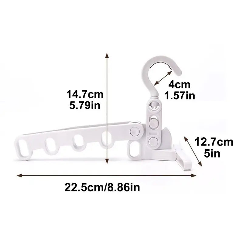 Foldable Travel Clothes Drying Rack with Multi-Hole Hook - Portable & Adjustable