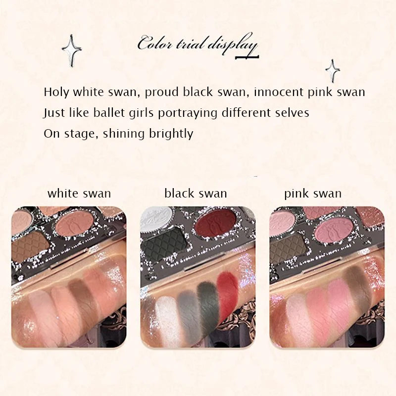 Vegan Makeup Face Palette with Matte, Shimmer, Pearl & Glitter Eyeshadows - 6 Colors