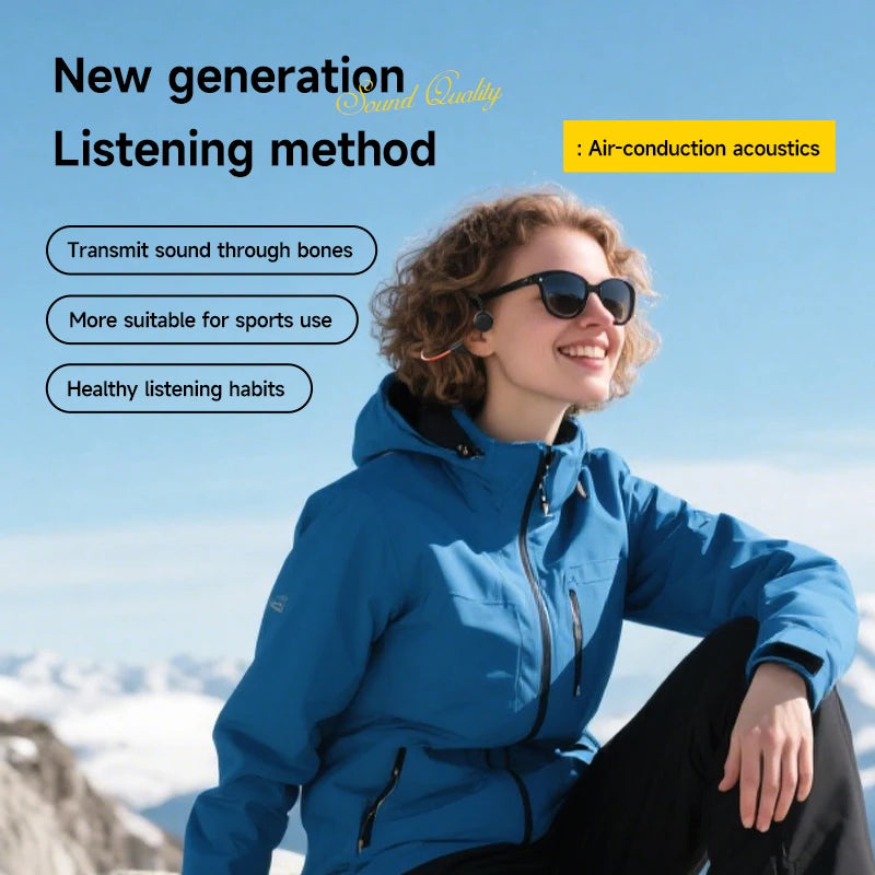 Wireless Bone Conduction Headphones Waterproof Sports Earbuds Bluetooth 5.4 with Mic