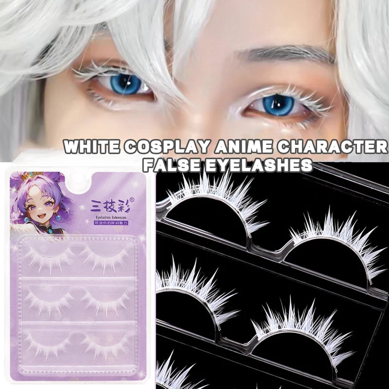 White Feather False Eyelash Strips for Cosplay and Costume Makeup