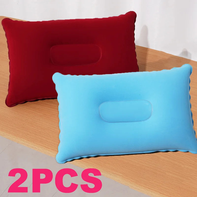 Inflatable Square Travel Pillow Pack - Compact Lightweight Neck & Nap Cushion