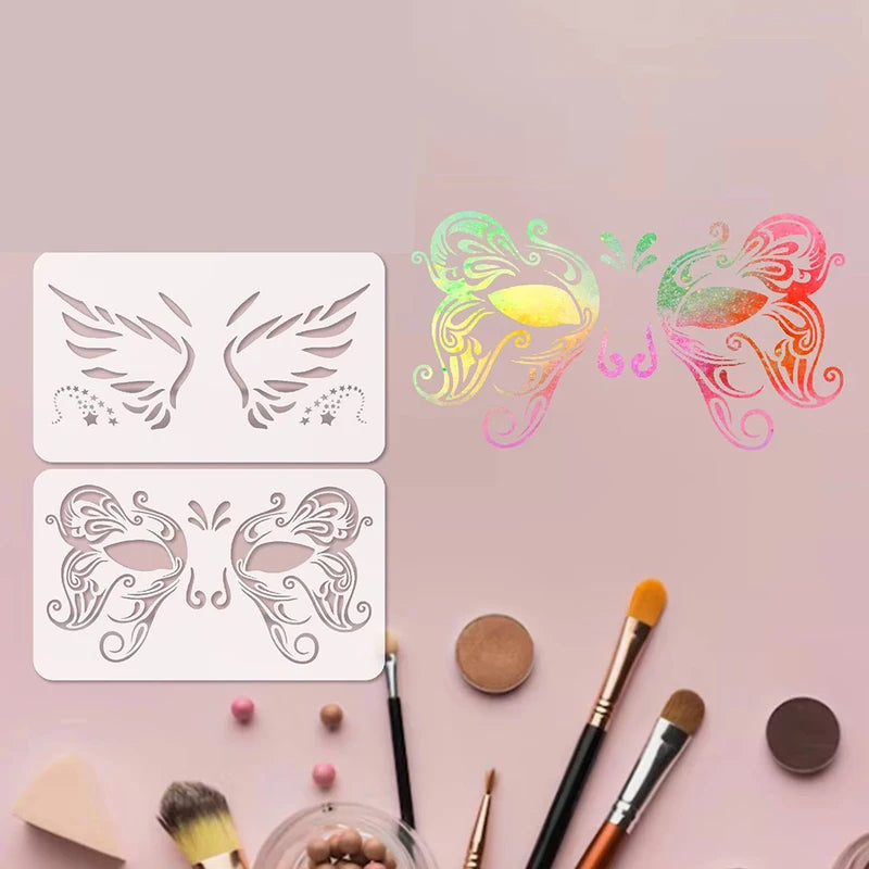 Reusable Face Painting Stencils Kit - Assorted Designs for Kids & Parties