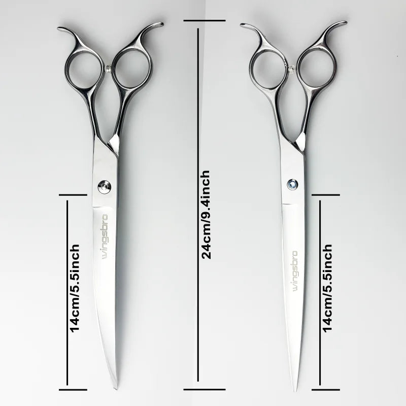 Pet Grooming Scissors 8 Inch Curved Shark Hair Trimming Shears for Dogs & Pets