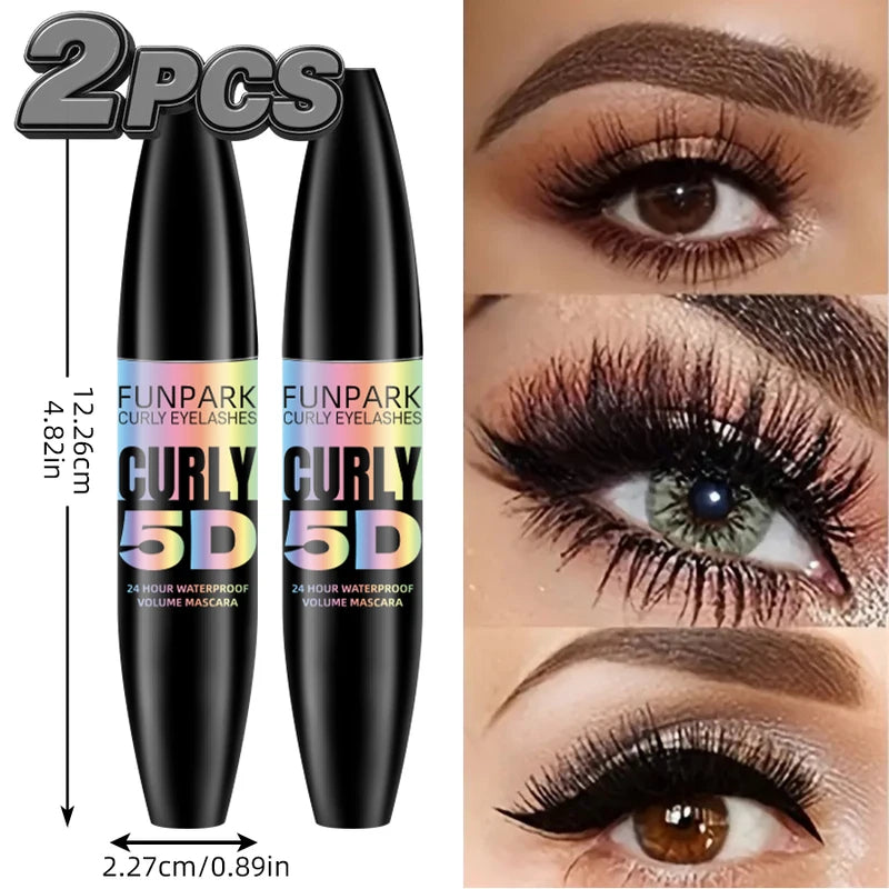 Waterproof 5D Eyelash Mascara - Long Lasting Curl & Volume for Women