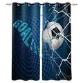 Soccer Ball Curtains for Bedroom Living Room - Sports Themed Window Drapes