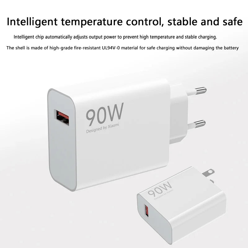90W Fast Charging USB-C Charger & Cable Set for Xiaomi & POCO Phones