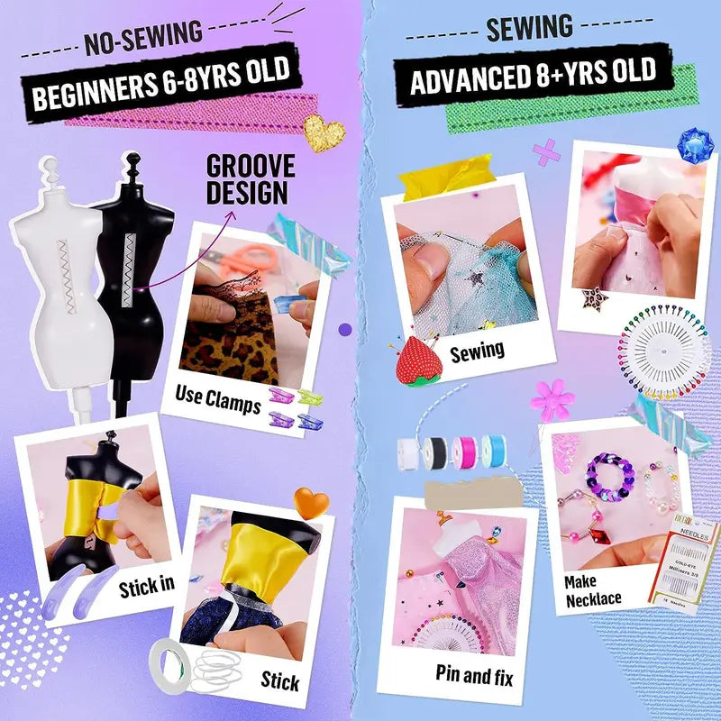 DIY Doll Clothes Craft Kit - Creative Kid's Fashion & Home Decor Set