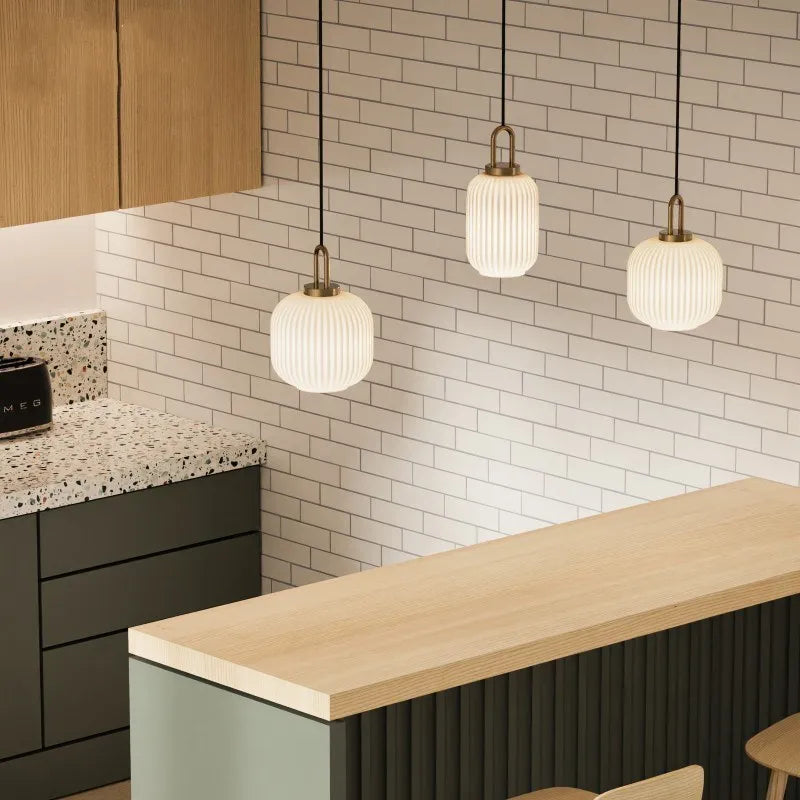 Minimalist Glass Pendant Light for Kitchen & Dining Room - Modern LED Hanging Lamp