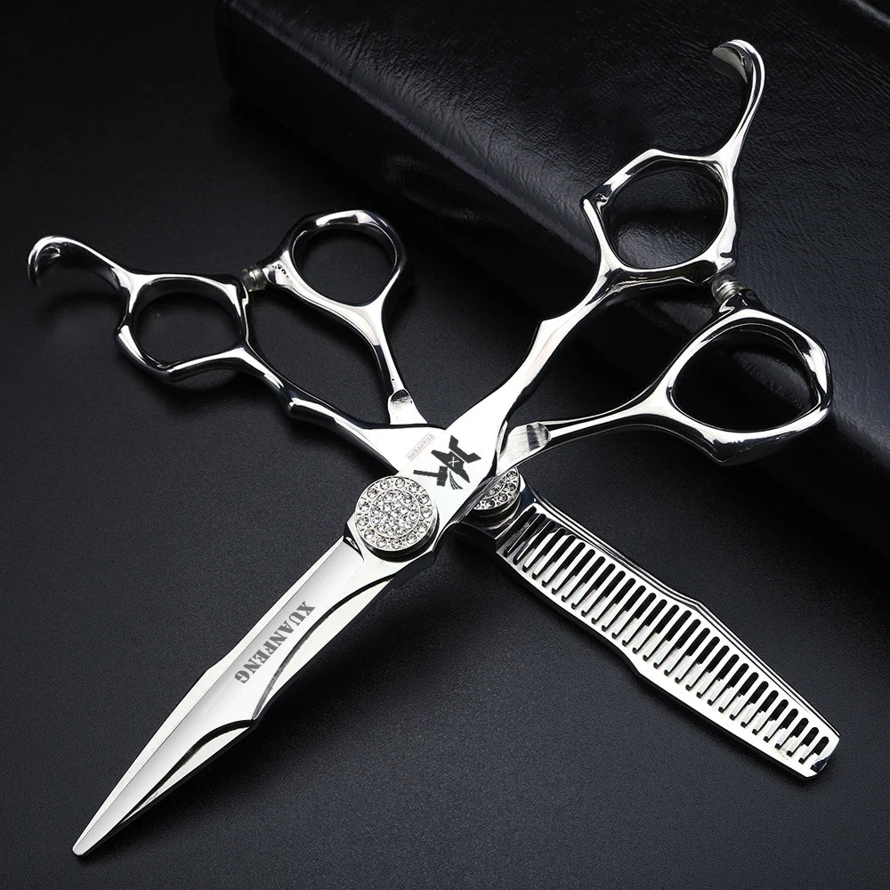 6-Inch CNC Craft Hair Scissors with Japanese 440C Steel for Hairdressers