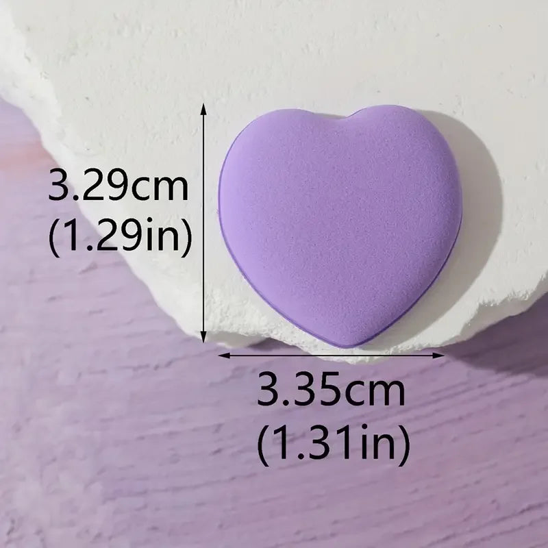 20 Pcs Heart-Shaped Latex-Free Makeup Powder Puffs Set - Finger Air Cushion Sponges